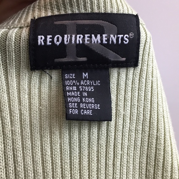 Vintage Requirements Green Ribbed Mock Neck Sweater - Picture 3 of 3